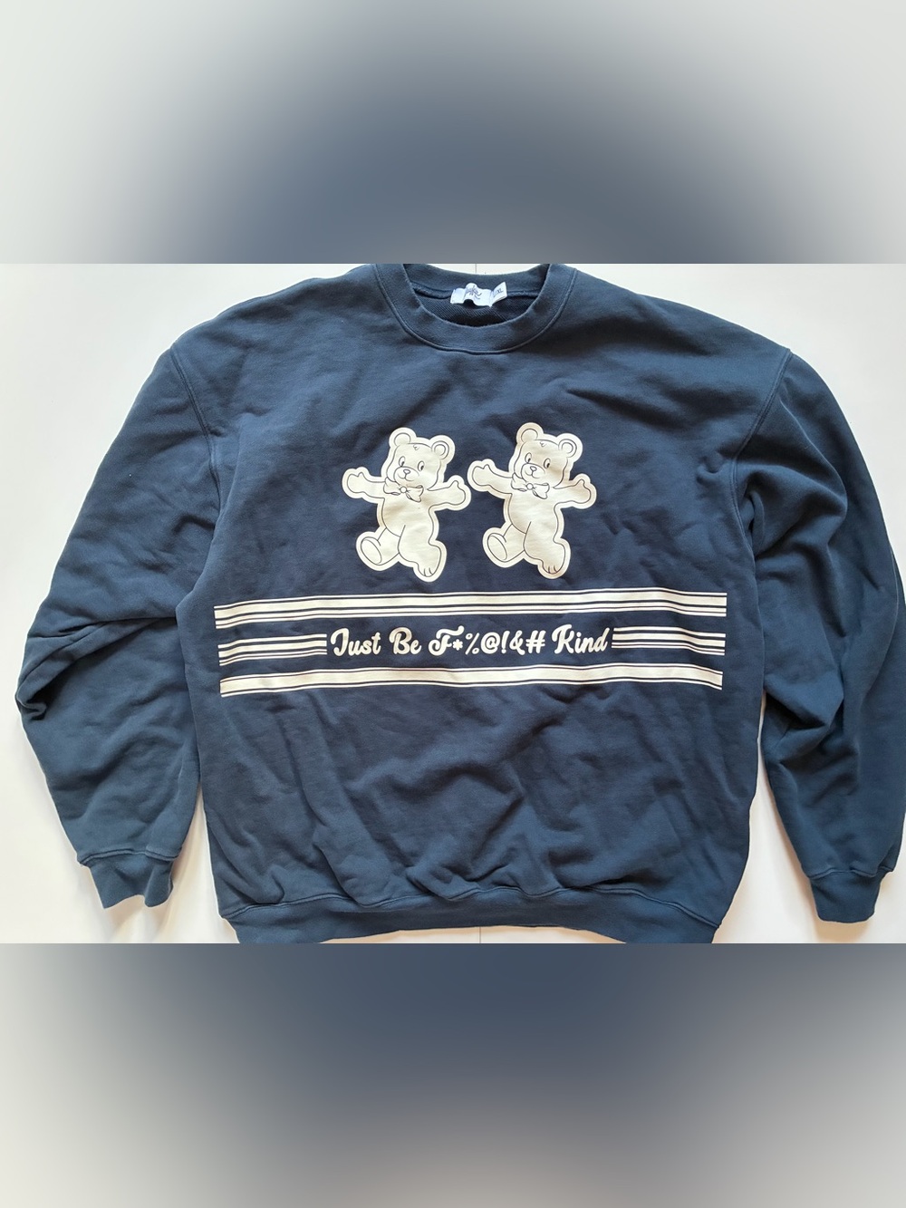 Mayfair Group "Just Be Kind" Navy Crewneck Sweatshirt - L/XL - Urban Outfitters